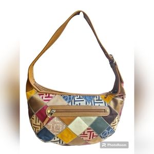 COPY - NWOT Tignanello Multi Color Suede Patchwork and Brown Leather Shoulder B…